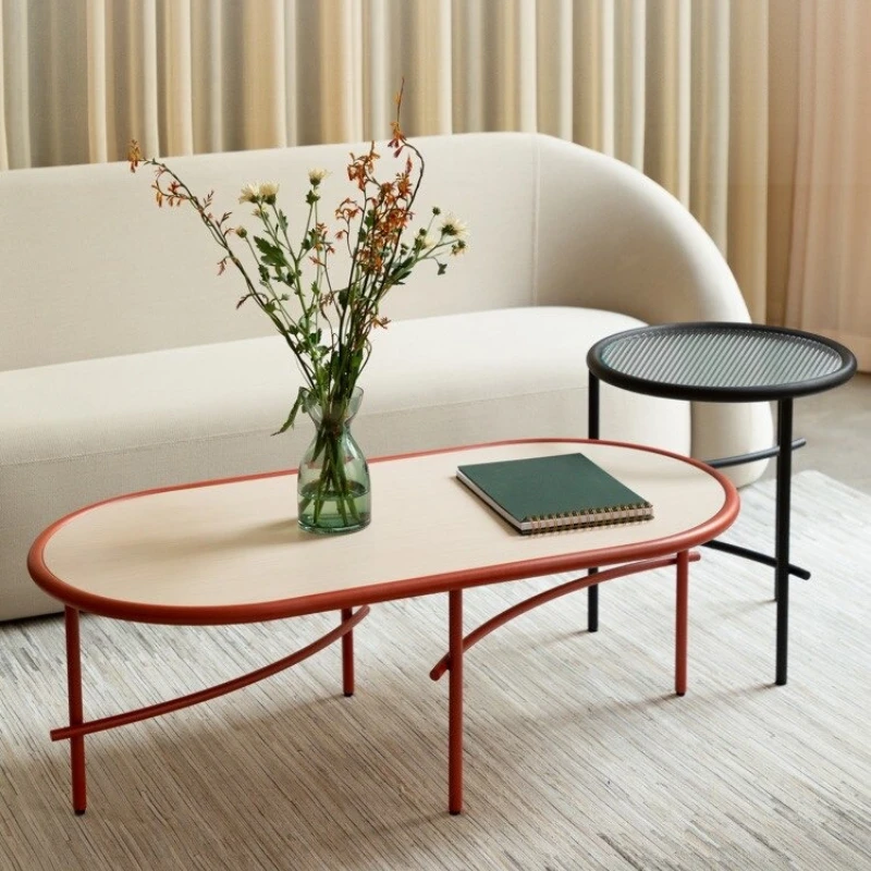Round glass living room bedroom small apartment edge high and low matching