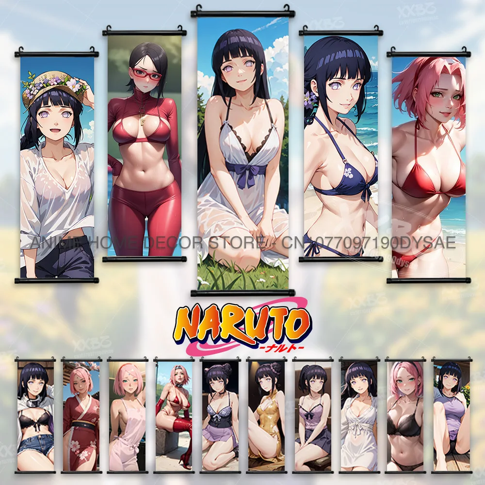 

Naruto Posters Hyuuga Hinata Home Decor Haruno Sakura Hanging Paintings Yamanaka Ino Scrolls Pictures Sarada Uchiha Decorative