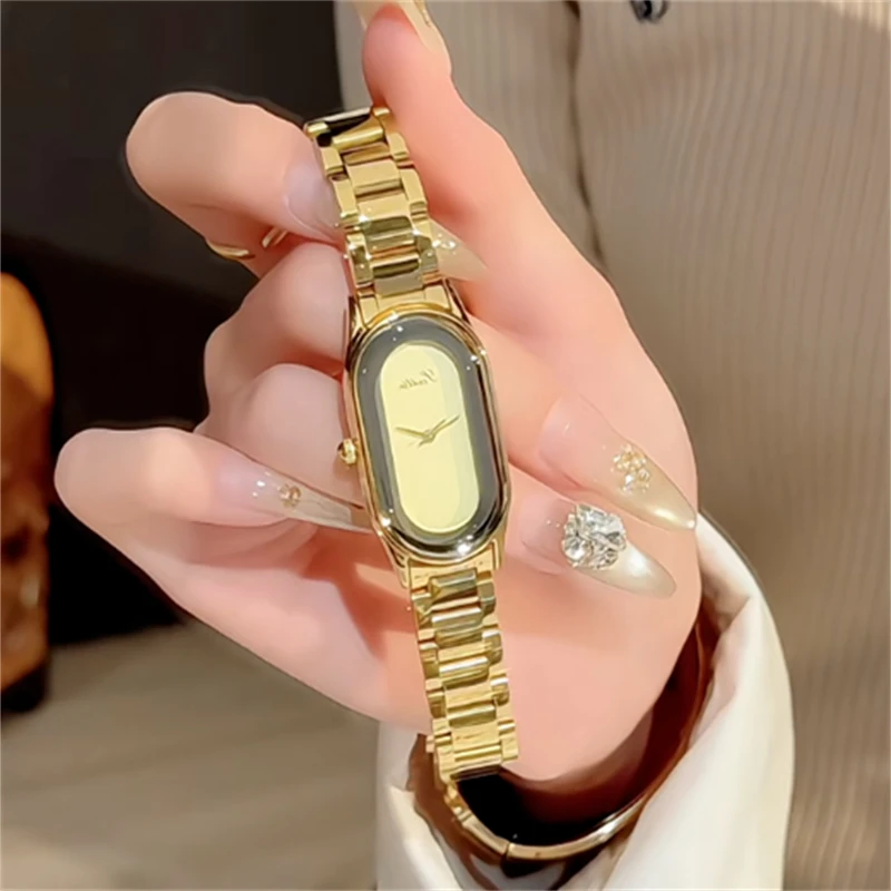 Retro Square-Dial Women's Artistic Design Gold Watch New Arrival 2026 High-Quality 36mm Quartz Watch Birthday Gift for Women