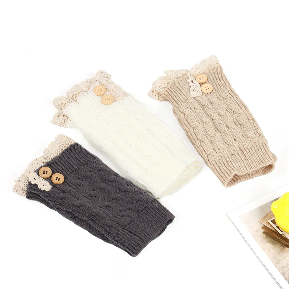 Womens Leg Warmers Ankle Winter Warm Stretch Knitted Slouch Thermal Ladies Thick Wool Cuffs Boot Socks Girl Lace Lolita Y2k Sock