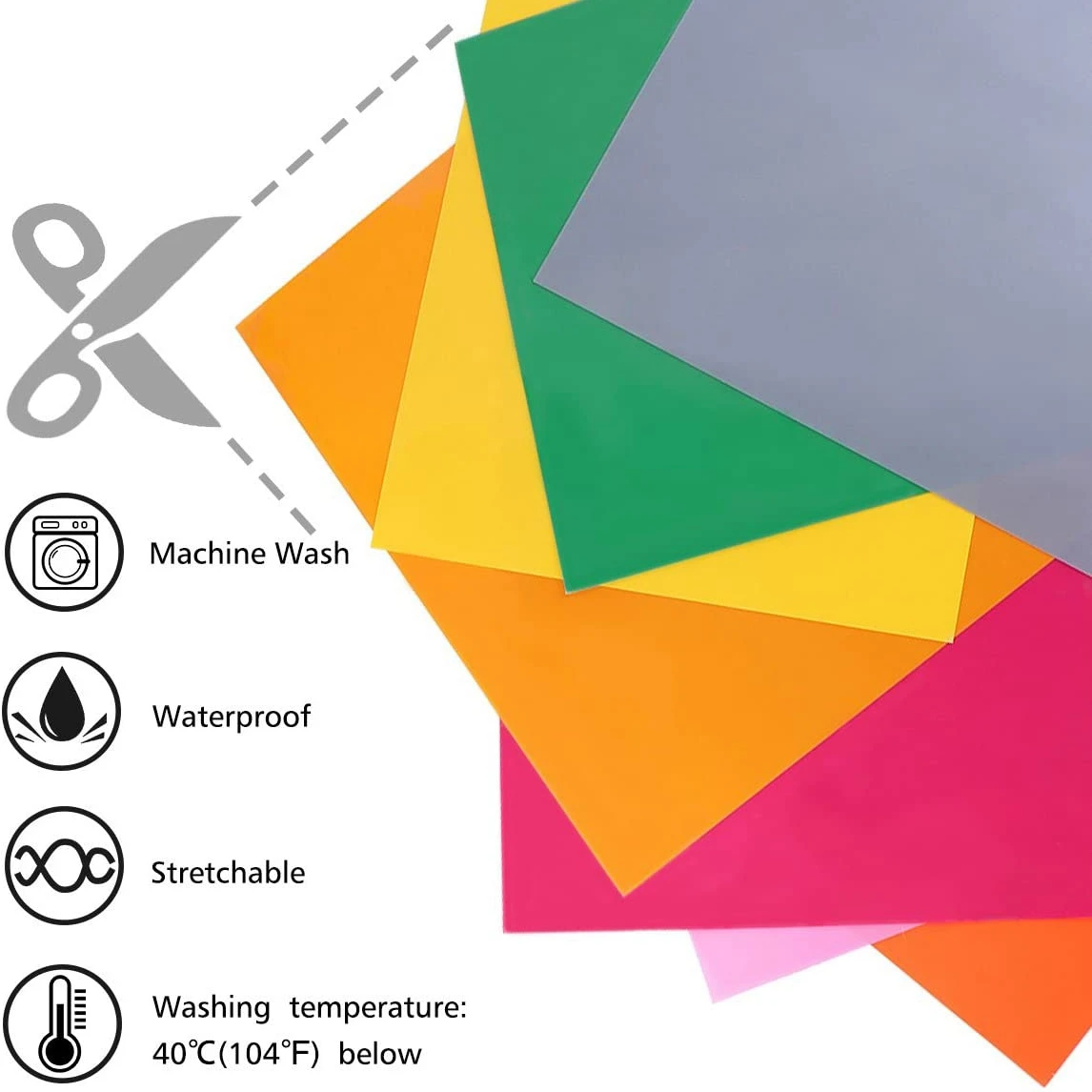 SR-PU Heat Transfer Vinyl 25 Pcs 16 Warna Kertas Transfer Foil Tekstil Untuk DIY Kaos Cricut Cameo