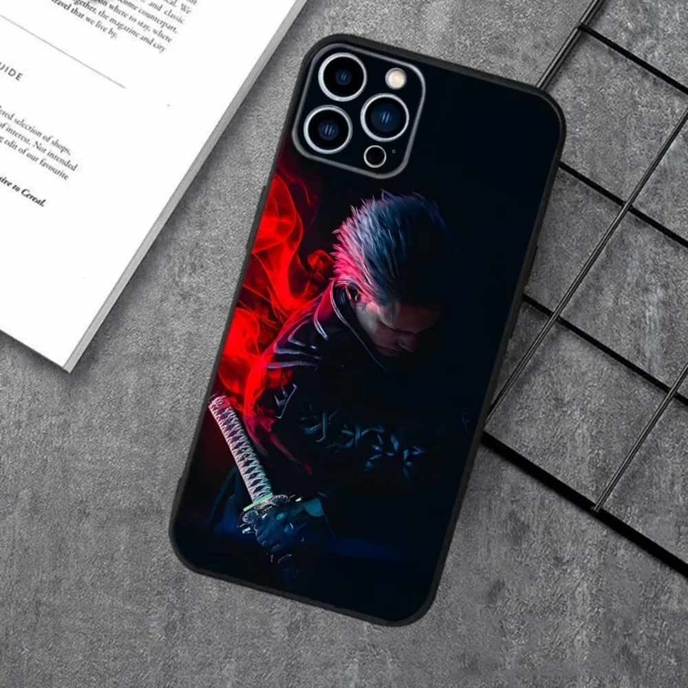 D-Devil May Cry 5 Game Phone Case For Apple iPhone 15,14,13,12,11,XS,XR,X,8,7,Pro,Max,Plus,mini Silicone Black Cover