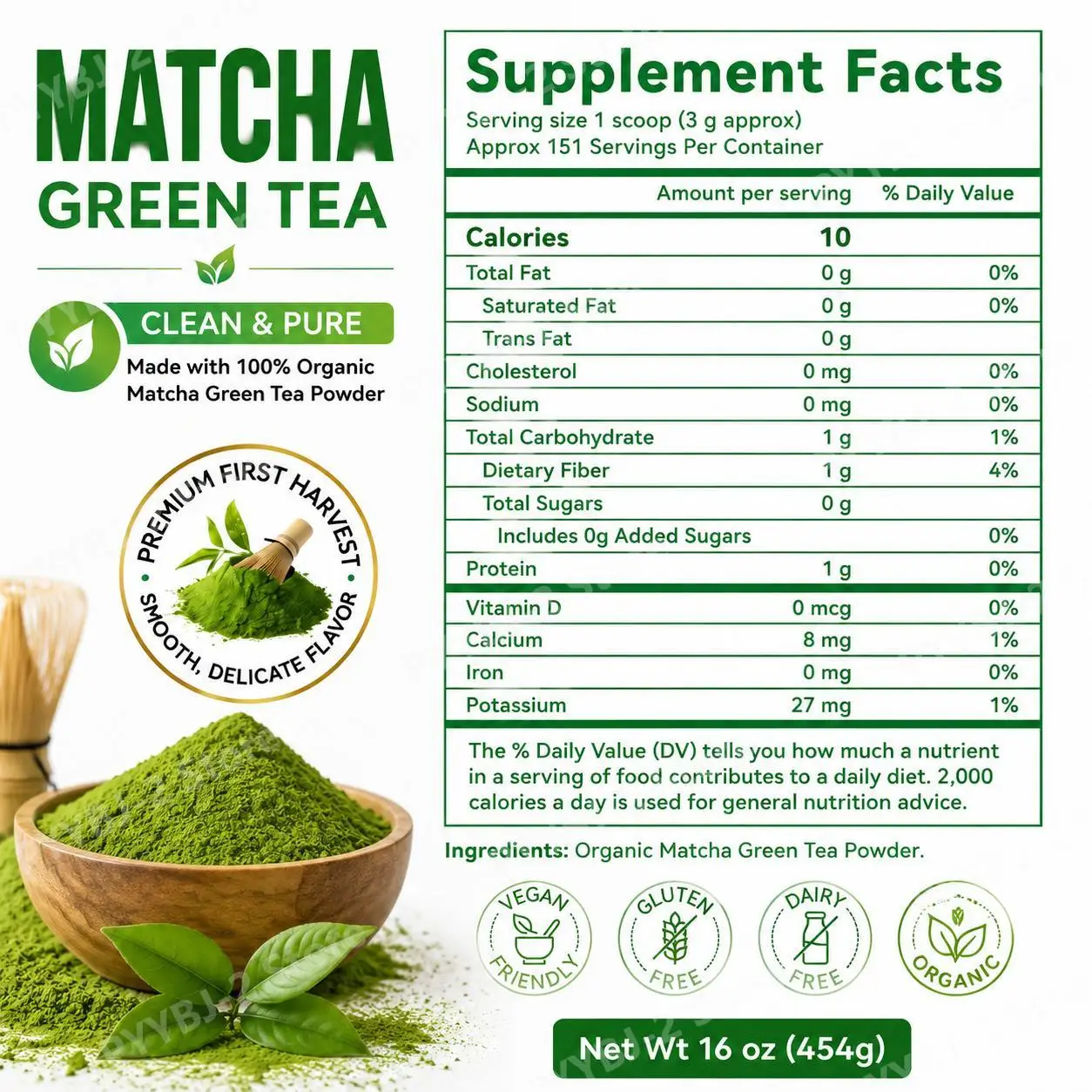 Itawel Organic Matcha Green Tea Powder for Sustained Energy, Focus & Mental Clarity, Antioxidant-Rich Vegan, 151 Servings
