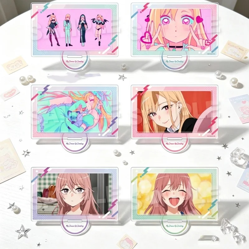 2026 New Anime My Dress-Up Darling Big Rectangle Acrylic Stand Model Plate Keychain 15cm Desk Decoration  Wakana Gojo Cosplay