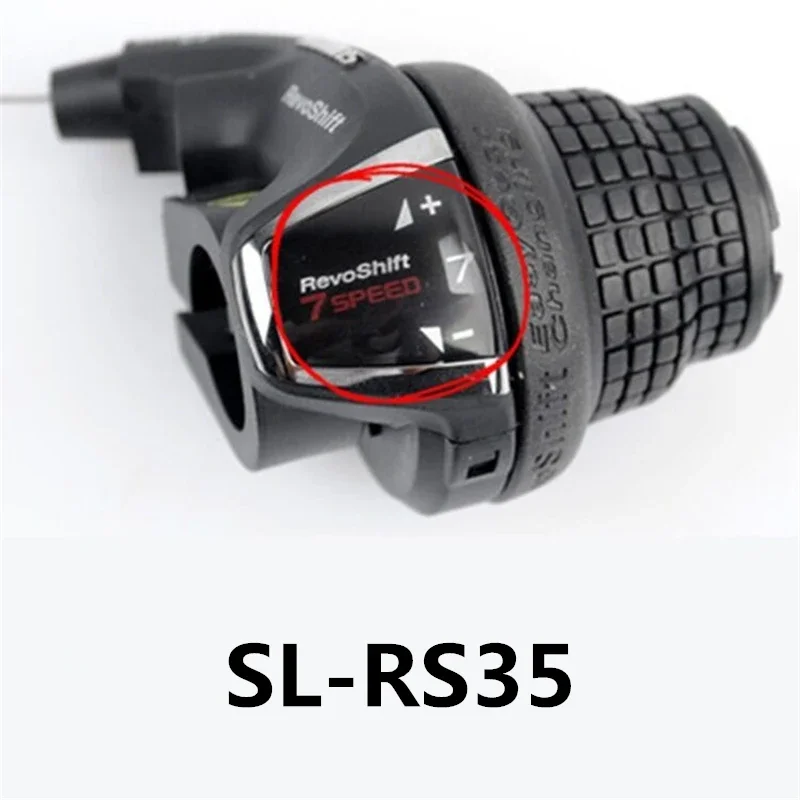 SL-RS35 Mountain Bike Black 3/7-speed Shift Lever With Short Grip IAMOK 21 Speed REVOSHIFT Shifter Clamp Band Bicycle Parts