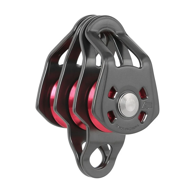 triple-poulie-corde-croix-escalade-sauvetage-levage-extension-roulement-a-billes-bloc-systeme-equipement