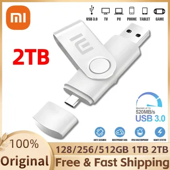 샤오미 USB 플래시 펜 드라이브, USB 3.0 및 C타입, 2TB OTG 메모리 스틱, USB 3.0 플래시 디스크, 노트북 PC TV용, 128GB, 256G, 512G, 1TB