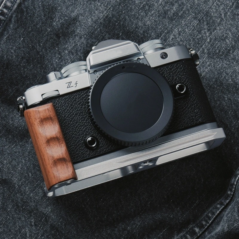 

For Nikon ZF Zf Wooden Handle Grip L-Shaped Plate With Wooden Grip Camera Hand Grip Bracket ZF Quick Release Plate