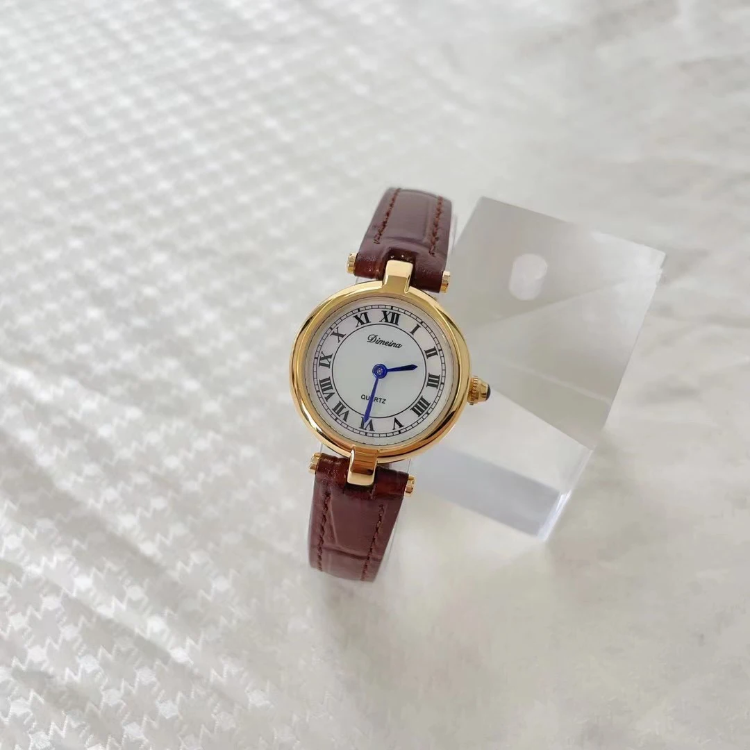 Women Quartz Watch Luxury Roman Numerals Number Dial Orologio Gold Sliver Vintage Leather Strap Female Watches Ladies Wristwatch