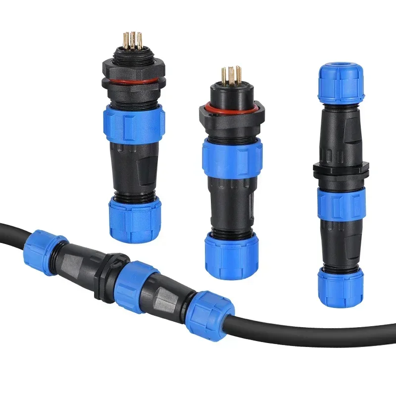 5/10/100Sets Waterproof connector SP13 SP16 SP21 IP68 cable connector plug & socket Male and Female 2 3 4 5 6 7 8 9 10 12 Pin