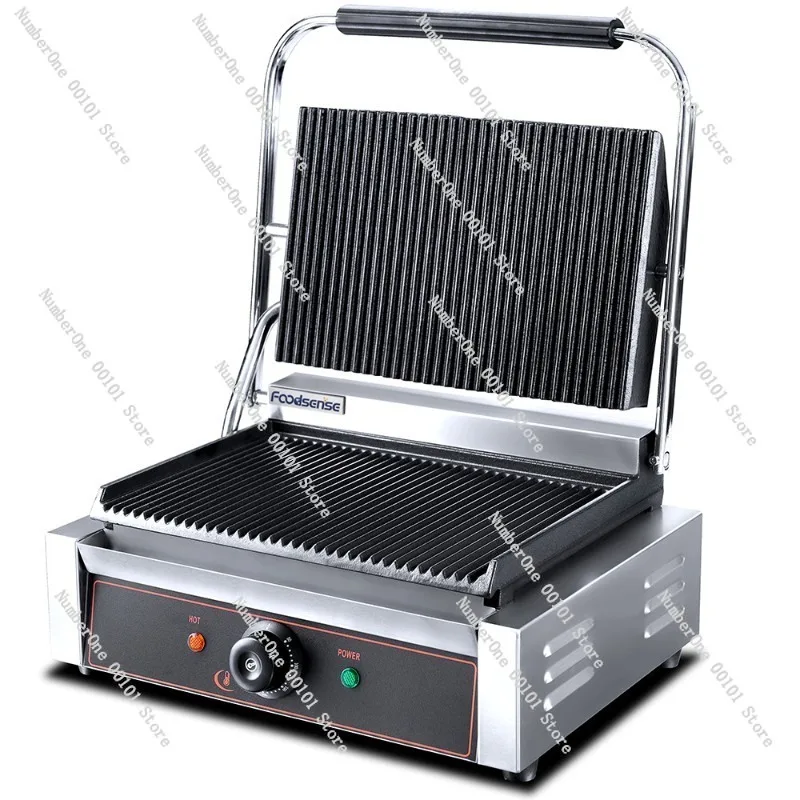 Double-sided electric panini pressing plate grilling furnace | double-head iron plate frying machine