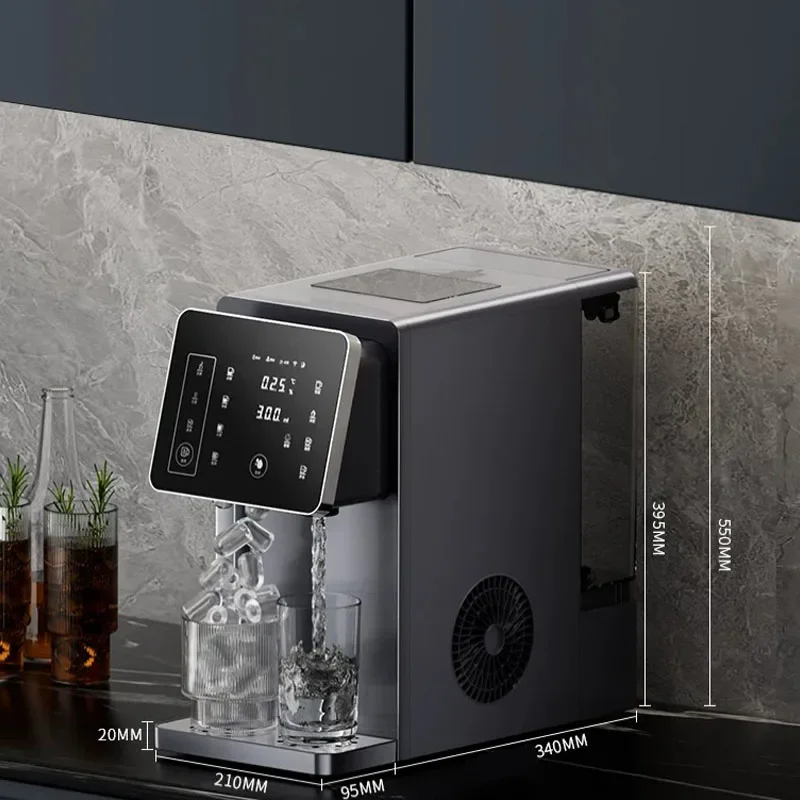 Desktop Commercial Ice Maker & Water Dispenser All-in-one Machine Cold & Hot Water Ice Making Equipment for Milk Tea Shop Bar