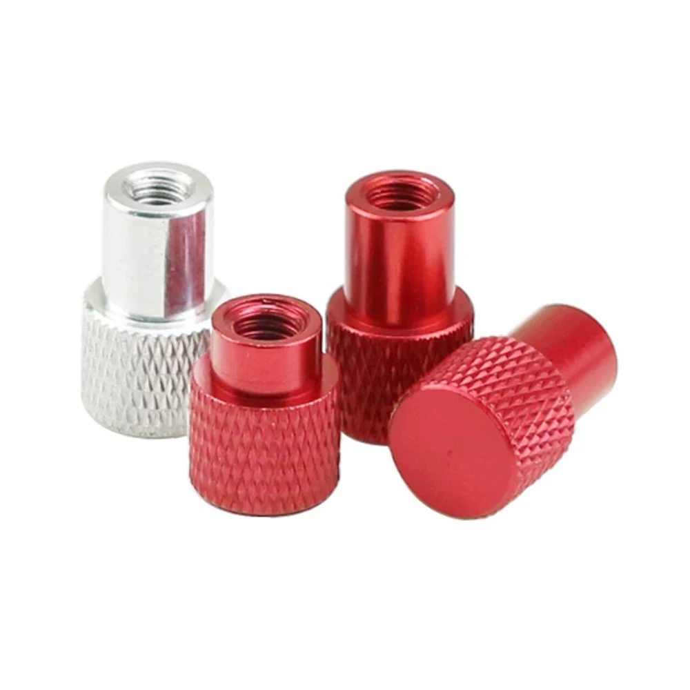 1Pcs Silver/ Black/Red Aluminum Alloy Knurled Hand Twisted Nut Blind Hole Thumb Knob Nuts M6-M10 H=15/20 Hardware Accessories