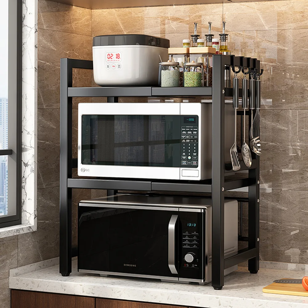 Adjustable Kitchen Counter Shelf, 2 Tier Microwave Stand