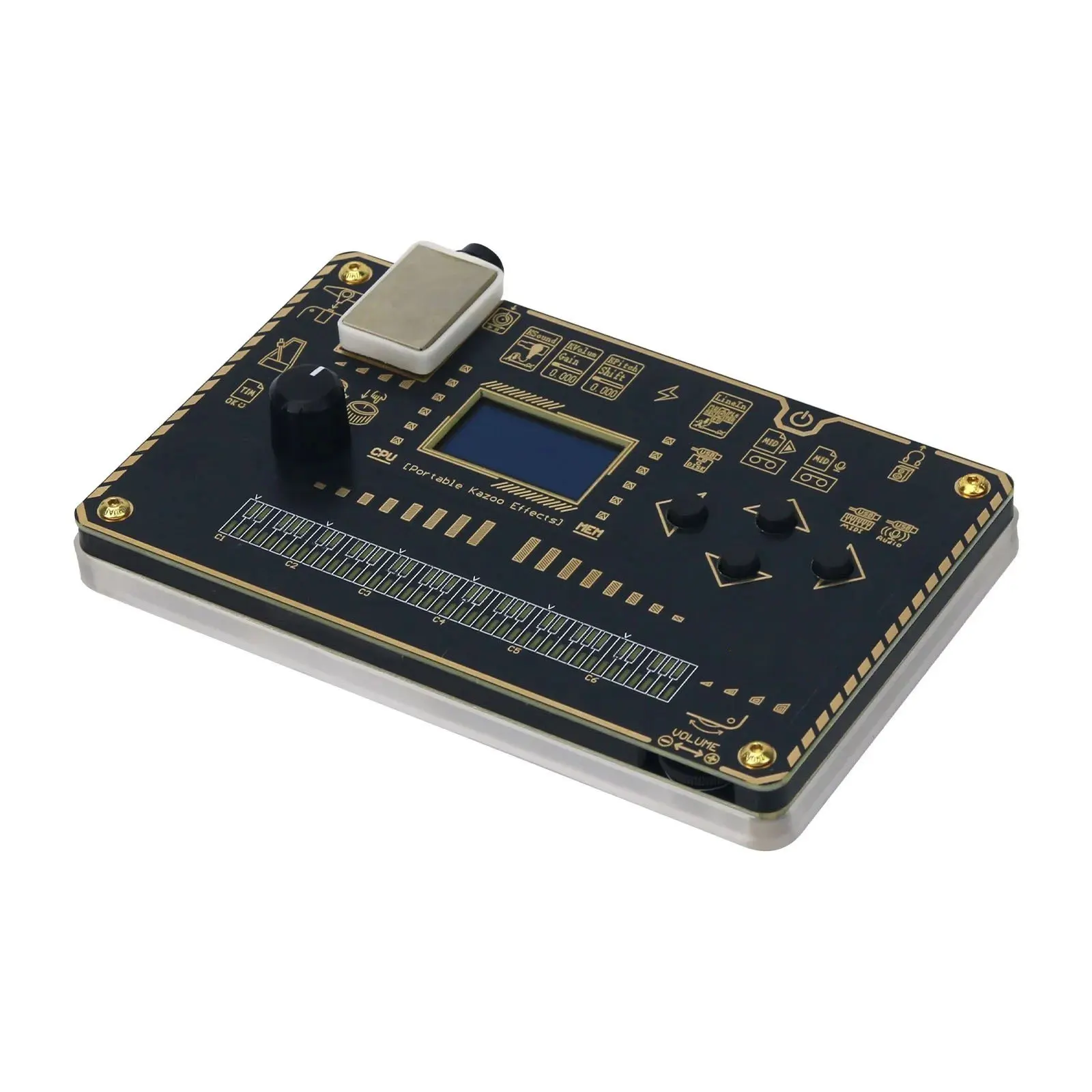 Portable 24Bit Kazoo Effector with USB For MIDI and 60+ Sound Patches Designed for Creative Music Applications