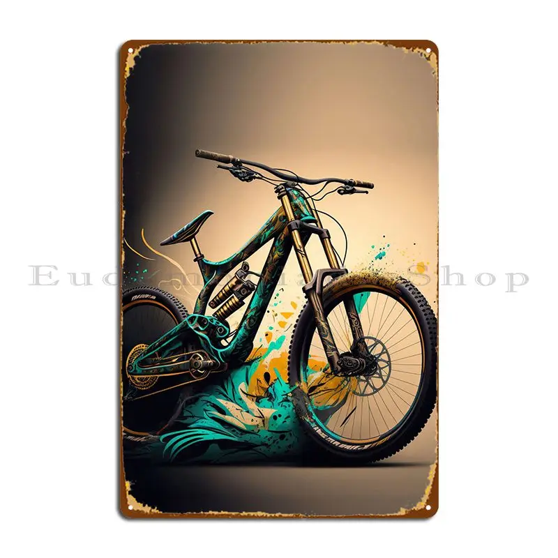 Downhill Mountainbike Mtb Metal Sign Classic Vintage Printed Mural Funny Tin Sign Poster