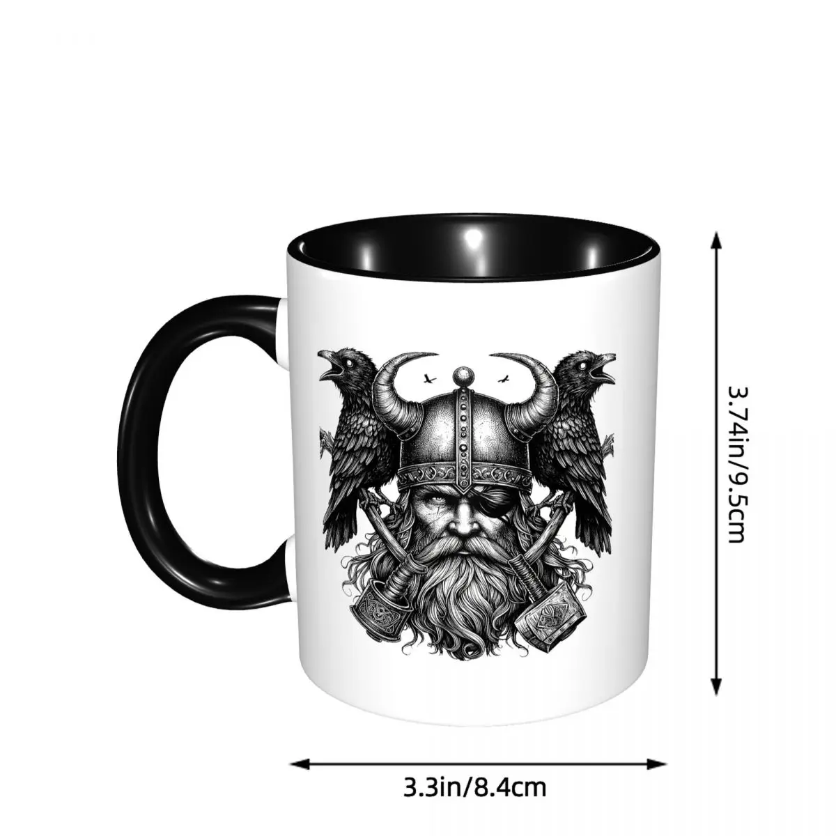 Odin Vikings Viking Legend Norse Mythology Rune Mug Funny Ceramic Coffee Cups Tea Mugs Milk Cup Drinkware Gifts for Friends