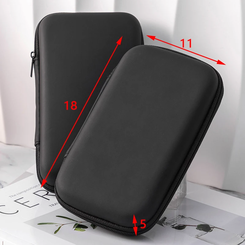 Estojo de couro artificial para carregador de fone de ouvido, cabo de dados, organizador de disco u, portátil, mini 3c, casca dura, bolsa de armazenamento de dispositivos digitais