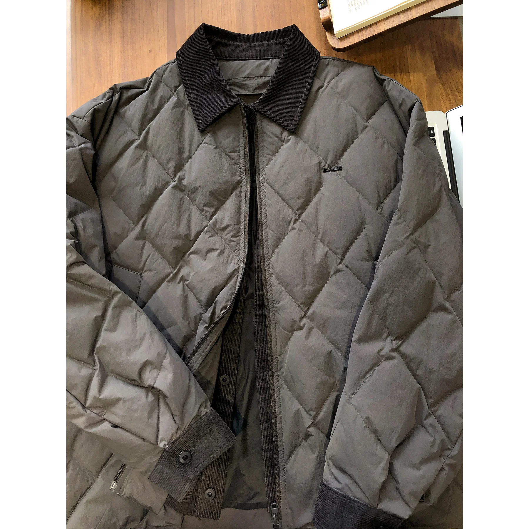 

Ele Fluffy 90 White Du down Stand Collar Puffer Jaet Men's Winter New Sle Warm Outerwear Casual Sle Nylon Fabric