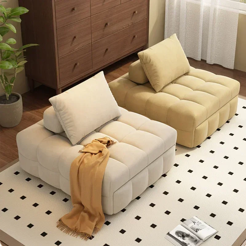 Household Goods Sofa Bed Foldable Dual-purpose Small Apartment Living RoomMulti-functional Sofa Cream Wind Puff Leisure Chair