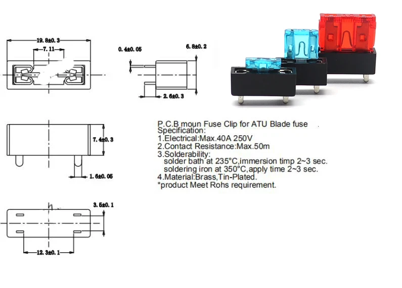 PCB Panel Mount Seguros Blocos, Terminais de Segurança, Micro Mini, Médio, Pequeno, Universal Car Fusível Titular, 10-5pcs