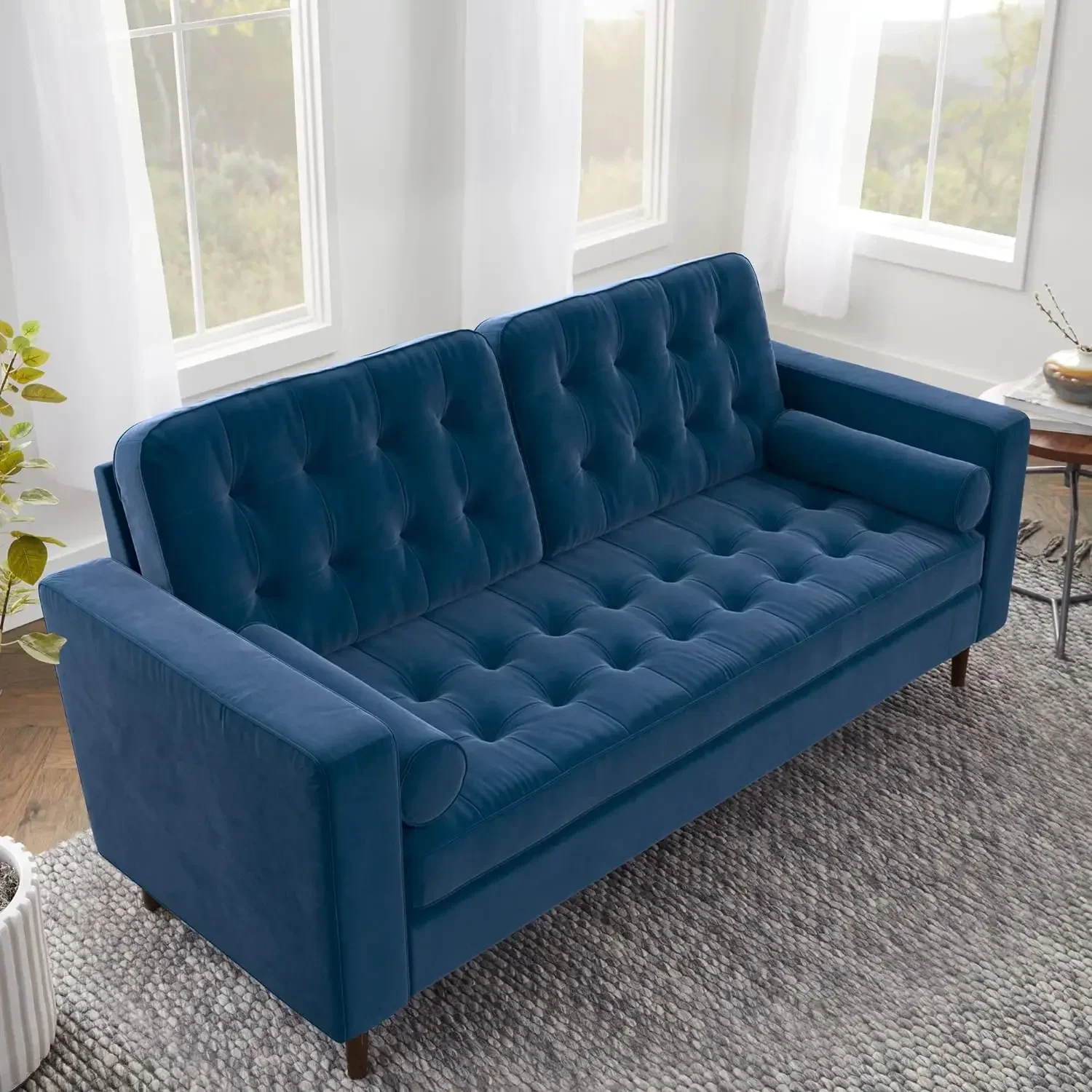 

Edenbrook Lynnwood Upholstered Sofa - Couch for Living Room Office or Bedroom - Mid-Century Modern Design Furniture - Buttonless