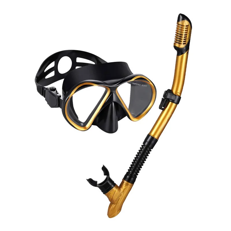 Snorkeling Erbao snorkeling set, silicone mask, diving goggles tempered glass, full dry breathing tube set.