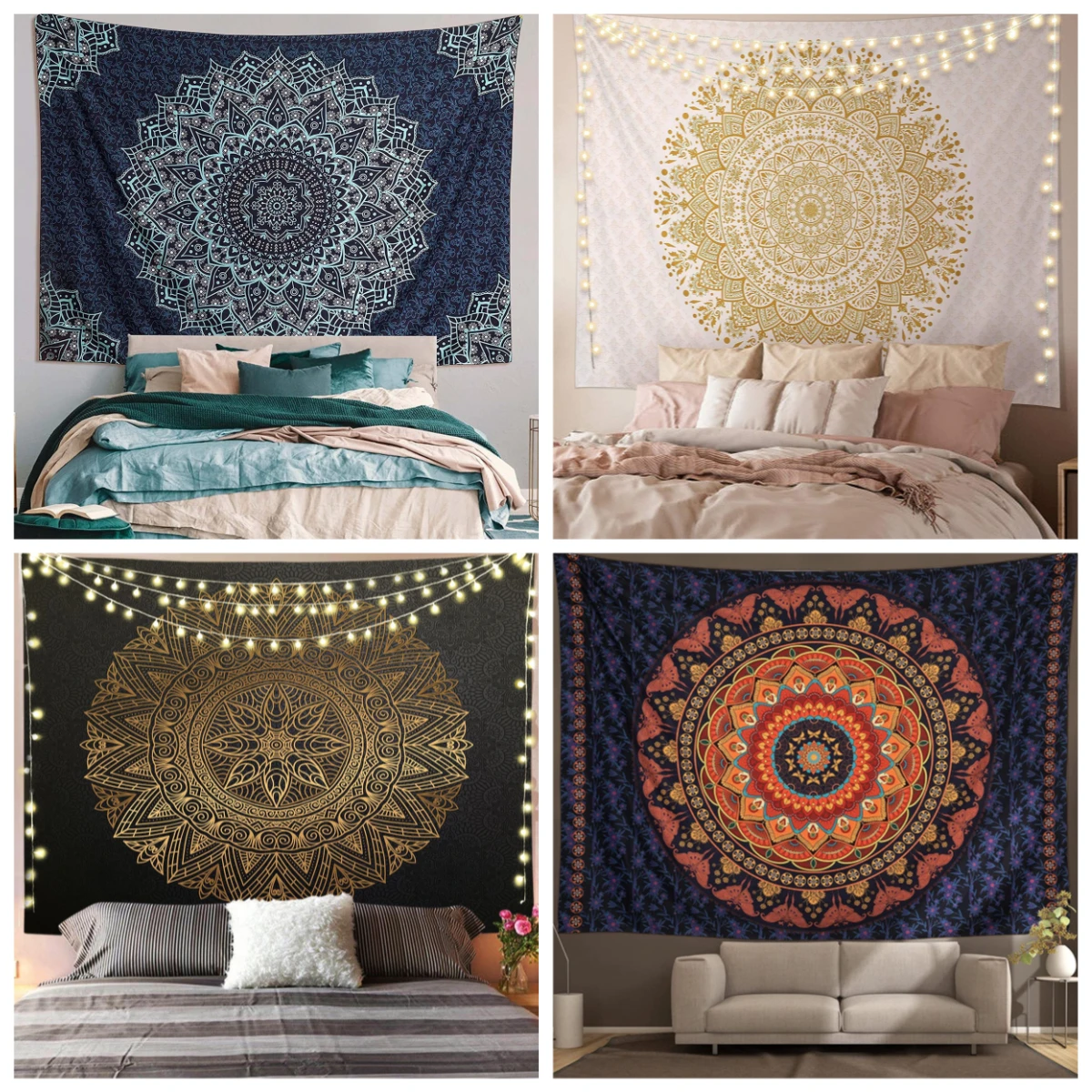 Wall Hanging  Mandala Decorative Blanket Fabric Bedroom 200x150cm Large