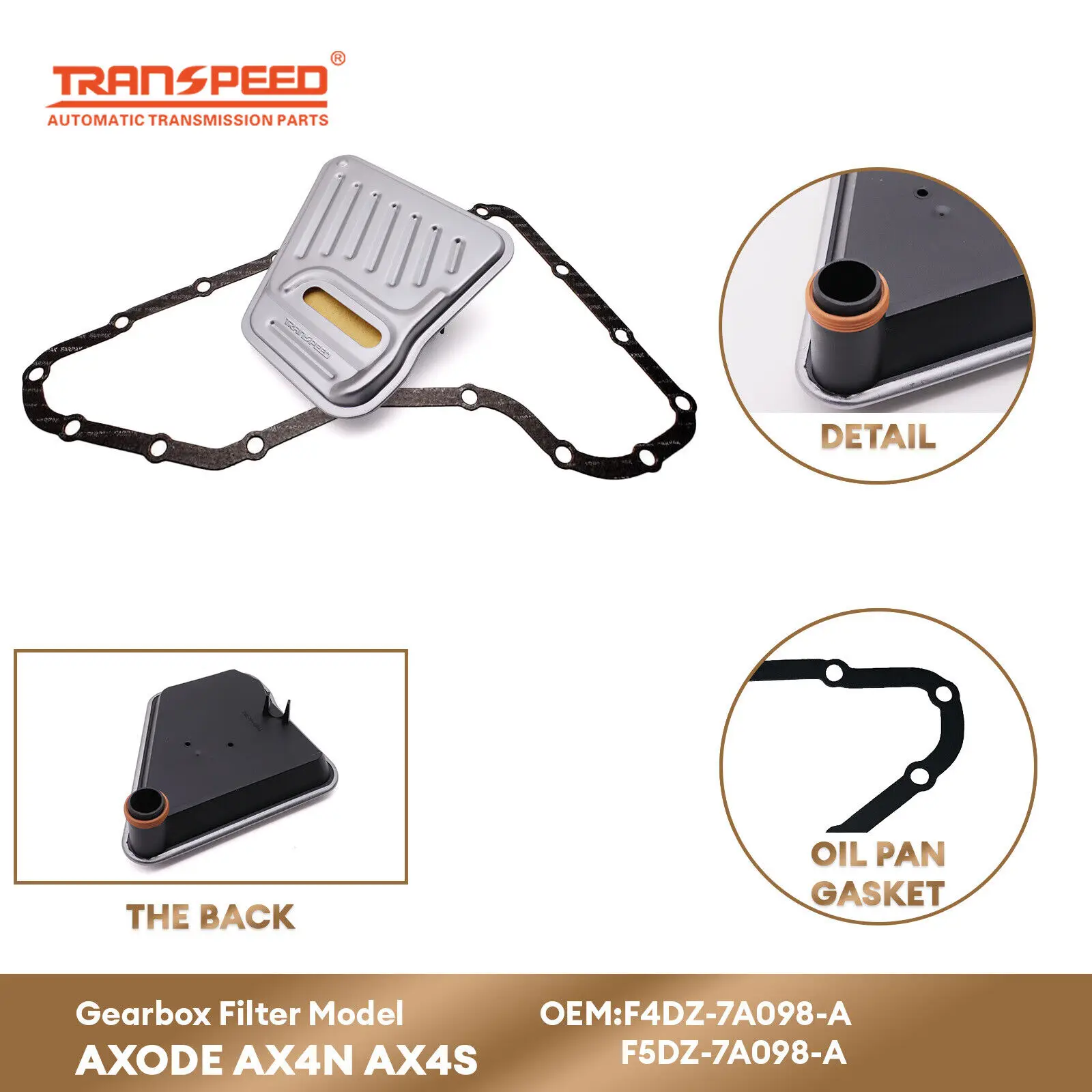 

TRANSPEED F4DZ-7A098-A AXODE AX4N AX4S Auto Oil Filter Gasket Kit F5DZ-7A098-A for Ford