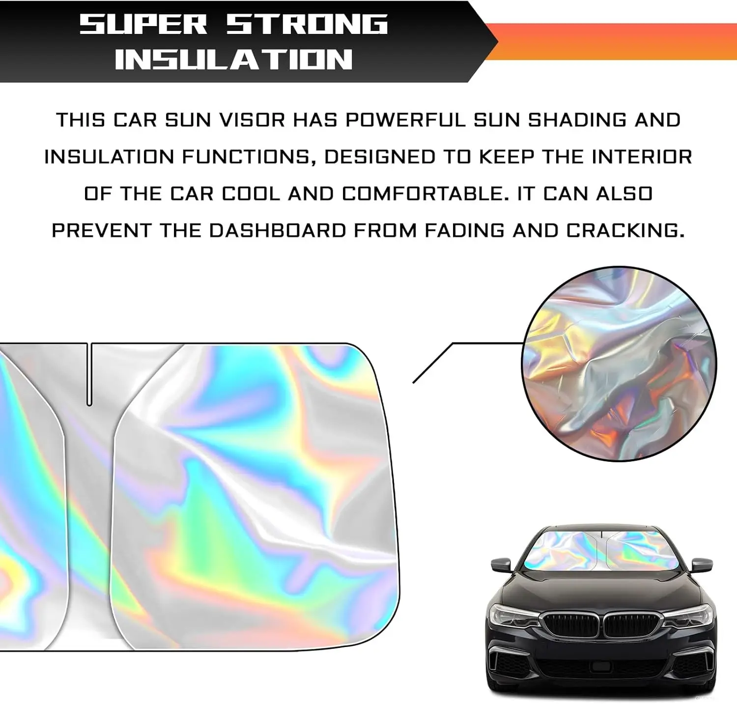 For VW t4 GOLF 5 6 7 8 MK7 MK8 POLO 6R Tiguan Passat B8 Summer Car Front Window Sunshades UV Insulation Reflected Sunlight Laser