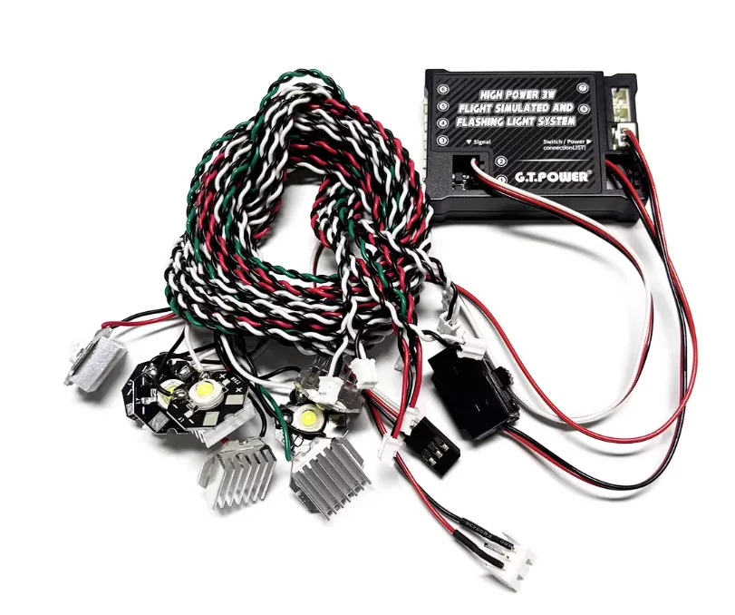 GT 파워 고출력 3W 항공기 조명 시스템 비행 시뮬레이션 및 RC 비행기용 점멸등 시스템