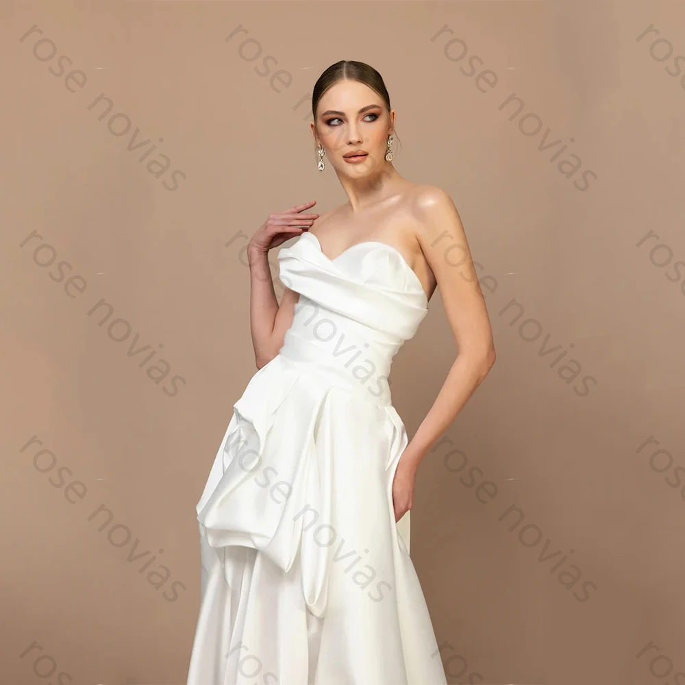 Vestido de noche de satén personalizado especial blanco sexy de alta calidad vestido de fiesta sin mangas con escote en forma de corazón estilo 2026 para hasta el suelo