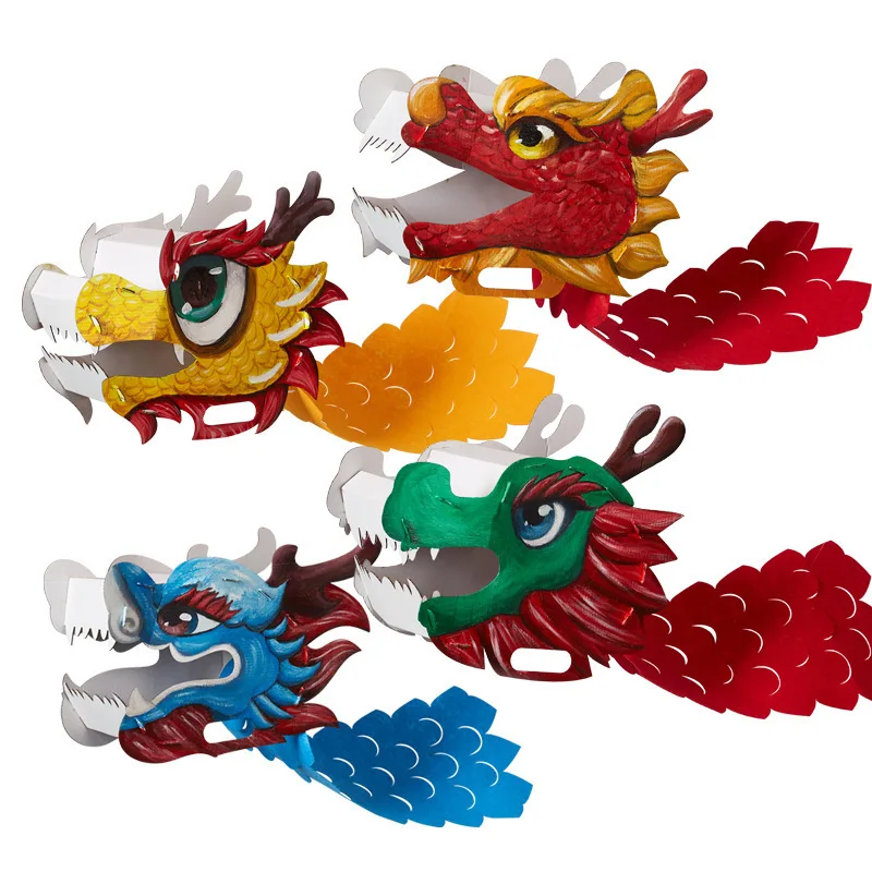 

Children's Handmade DIY Material Kit Chinese Traditional Classic Dragon Head Dragon Boat Kindergarten Handmade Toys