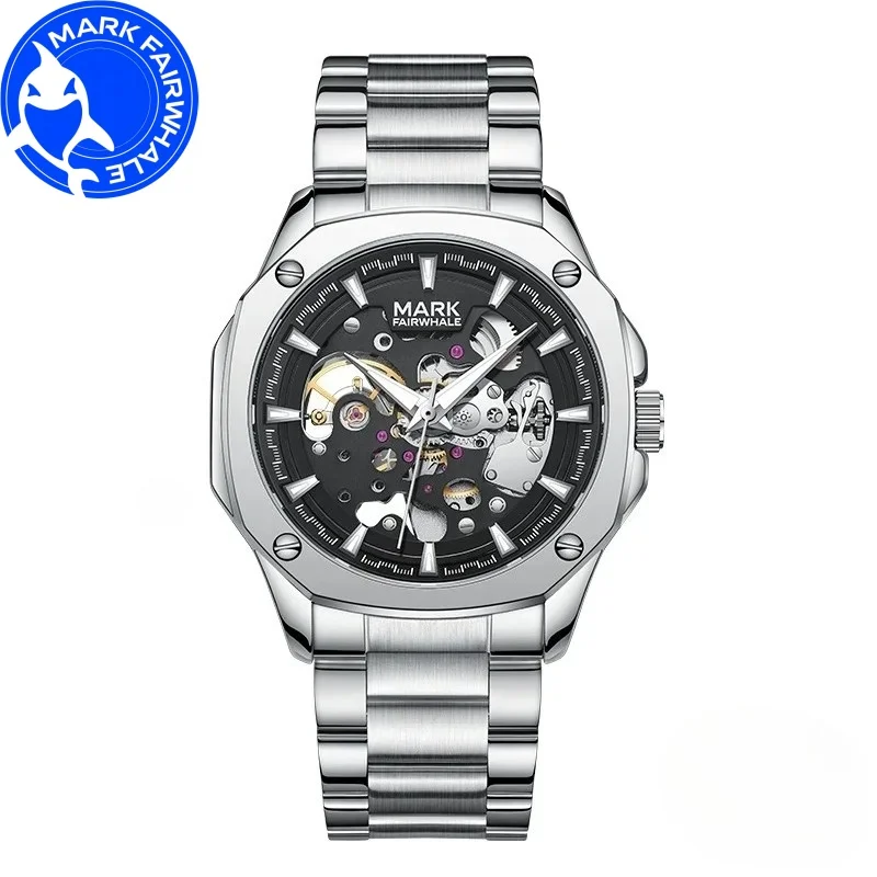 

MARK FAIRWHALE Automatic Movement 6940 Luxury Men Watch Waterproof Stainless Steel Strap Mechanical Watches for Man Reloj Hombre