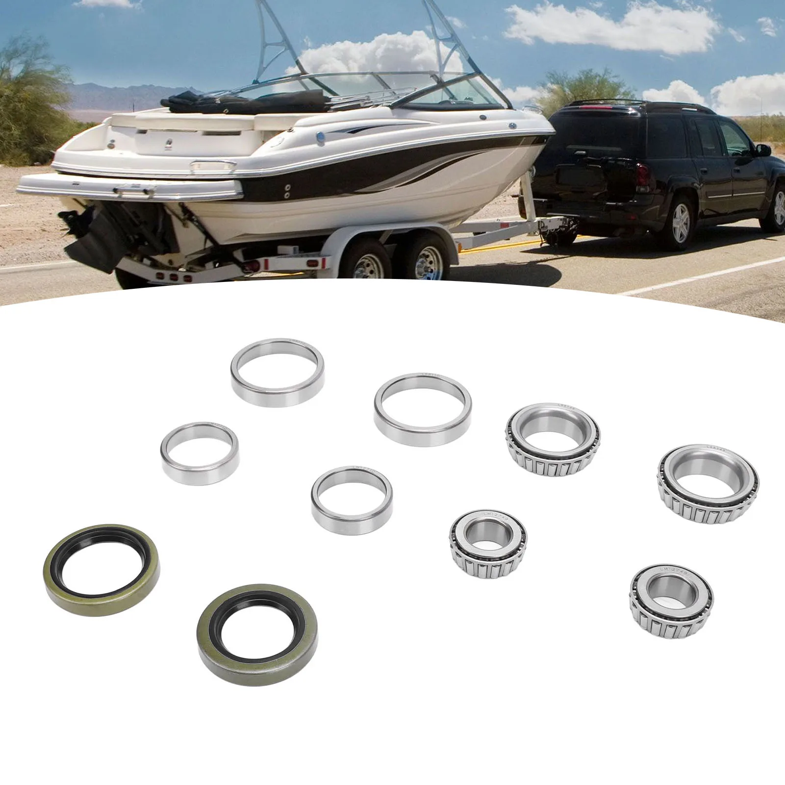 

Trailer Axle Bearings Kit Trailer Wheel Hub Bearings Kit Long Lasting Reduce Friction for 1-1/16in Trailer Axles Wheel Hub