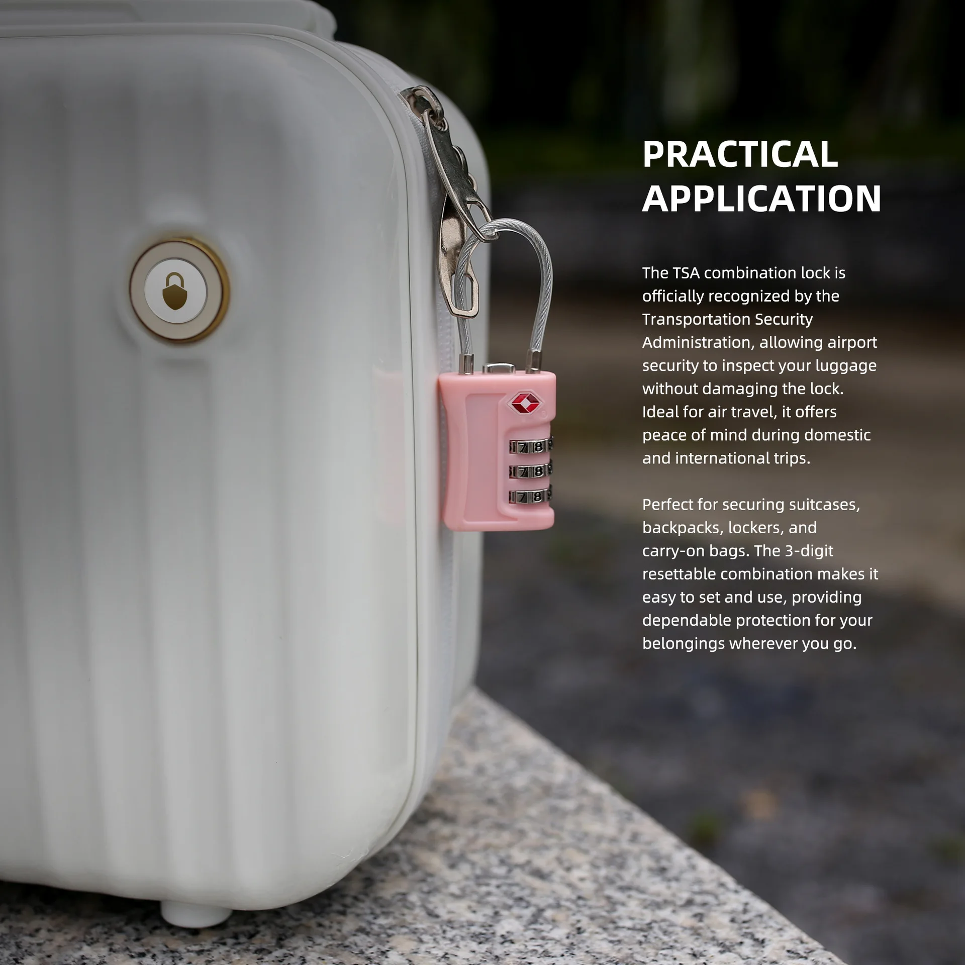 

1Pc TSA Approved Luggage Travel Lock Filing Cabinets Toolbox Case ABS Steel Cable Gym Locker padlock smart lock lock box