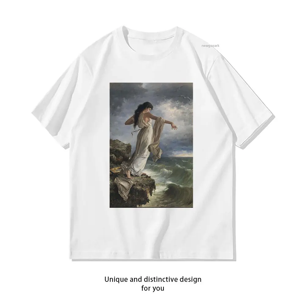 Camiseta Death of Sappho de Miguel Carbonell Selva, camisetas informales de algodón con gráficos para hombre y mujer, camisetas con cuello redondo para adultos, camiseta de manga corta