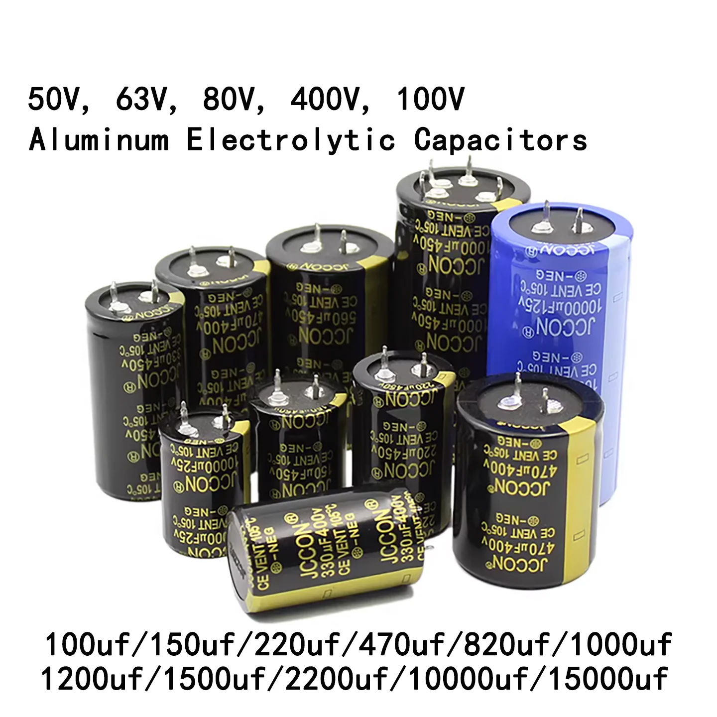Audio Amplifier Welding Machine Capacitors 50V, 63V, 80V, 400V, 100V 10000μF / 4700μF, 6800μF, 22000μF