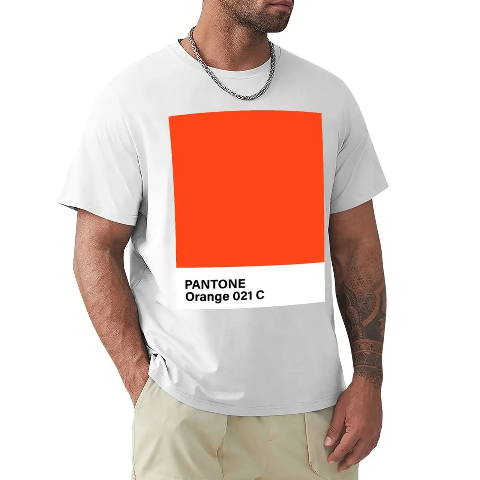 

pantone Orange 021 C T-shirt aesthetic clothes Short sleeve tee customs design your own Men's t-shirts