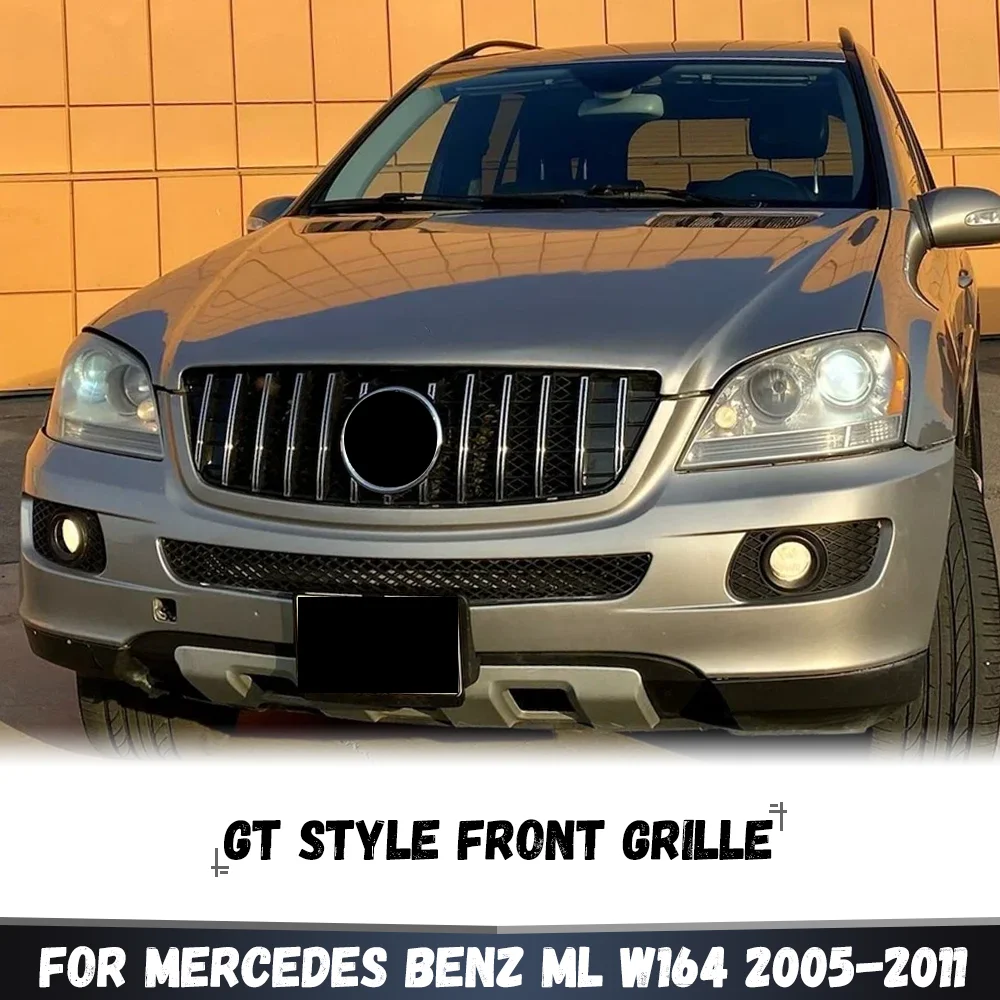 For Mercedes Benz ML W164 2005-2011 ML300 ML350 ML500 ML550 Car Front Grille Hood Bumper Racing Grill Inlet Mesh Grid