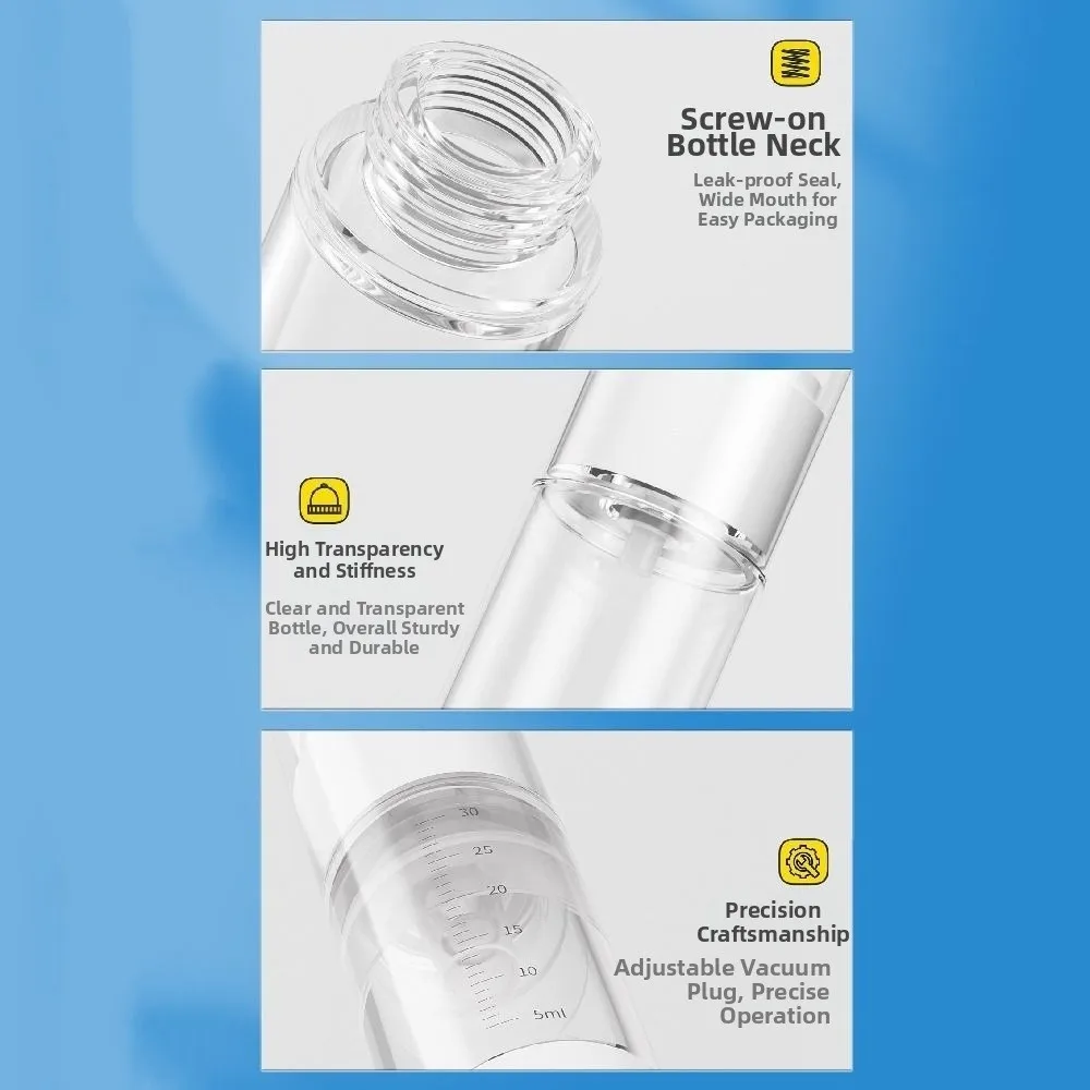 Transparentes Reise-Nachfüllflaschen-Set, wiederverwendbar, mit Aufbewahrungsbox, Shampoo-Leerbehälter mit Skala, platzsparend – Detail 8