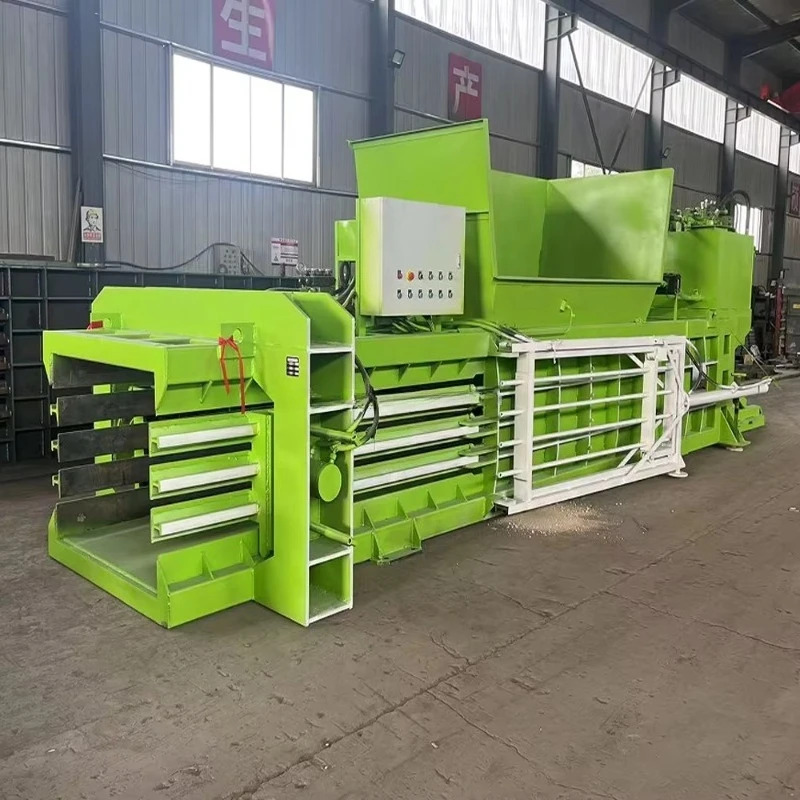 Customize Automatic Waste Paper Scrap Balers Doorless Horizontal Plastic Film Compactor Hydraulic Carton Compression Gearbox