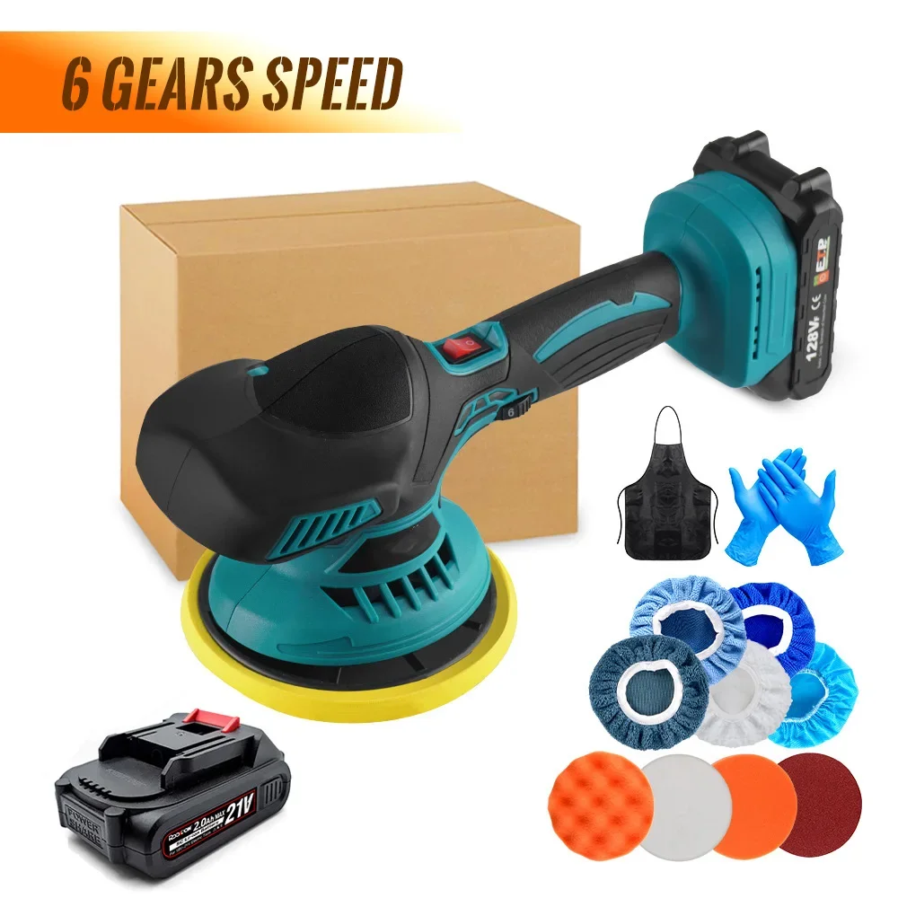 Cordless Car Polisher 6 Gears Adjustable Electric Car Polishing Machine Home Cleaning Waxing Sanding Tool For Makita 18V Battery