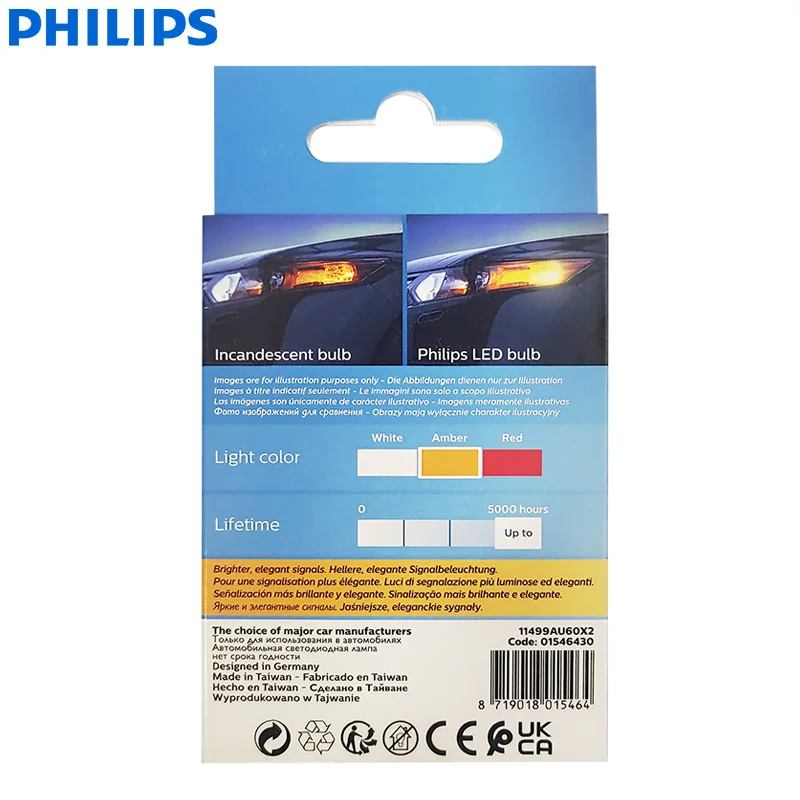Philips Ultinon Pro6000 LED P21/5W BAY15d Two Contacts Amber