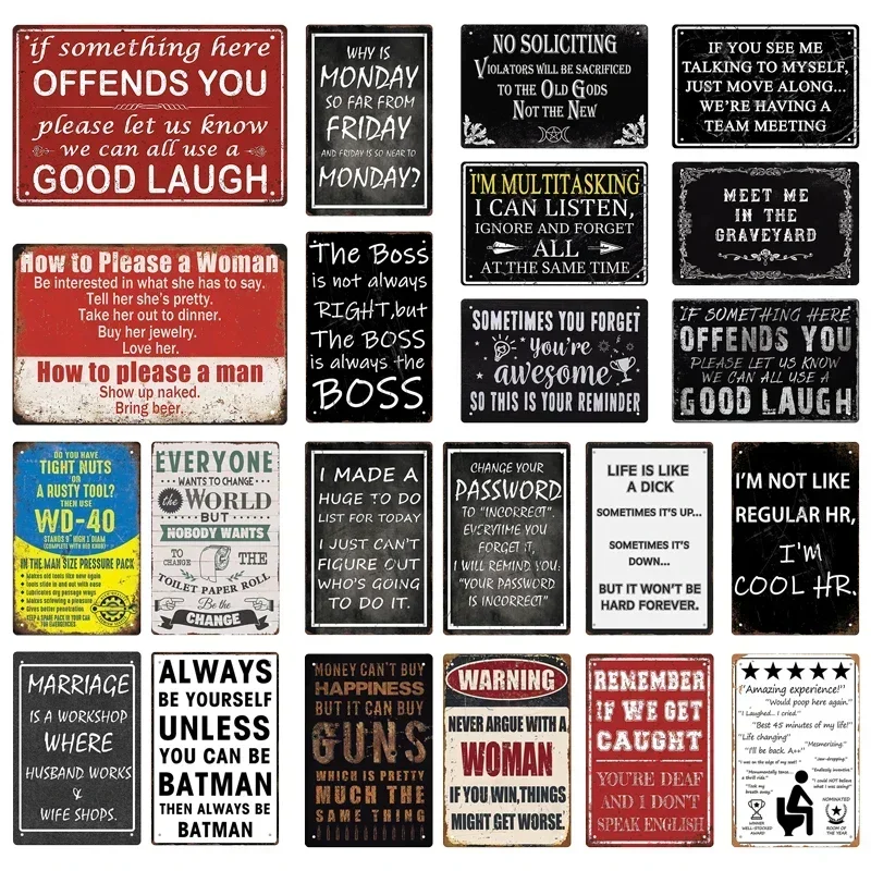 Funny Tin Sign Toilet Home Office Bar Cubicle Decor 11.8