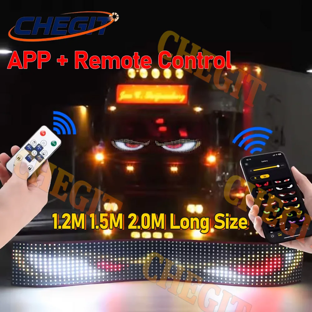 

2 м автомобильная матричная пиксельная панель Demon Eyes, ночник, приложение с дистанционным управлением, программируемый гибкий дисплей для автомобиля, грузовика, внедорожника, аксессуары