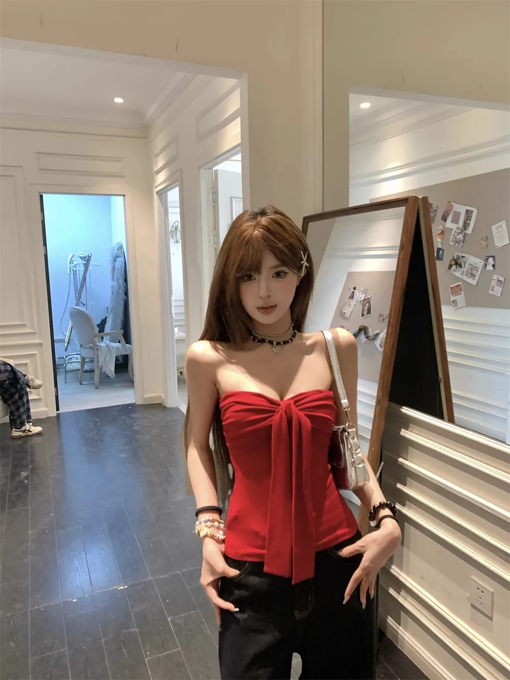 Sexy Strapless Crop Top Women's Style Integrated Pad Slimming Top Pure Desire Cool Girl Style Innerwear with Chest Pad
