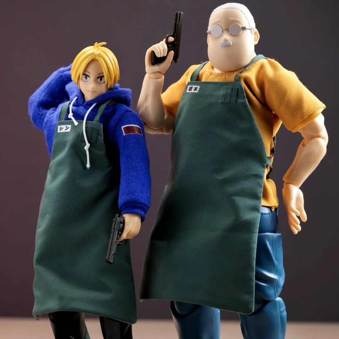 

SAKAMOTO DAYS Shf Аниме НОВЫЙ топ ручной работы Таро Сакамото Шин Асакура и зеленый фартук со встроенной железной проволокой подходит для игрушек 1/12