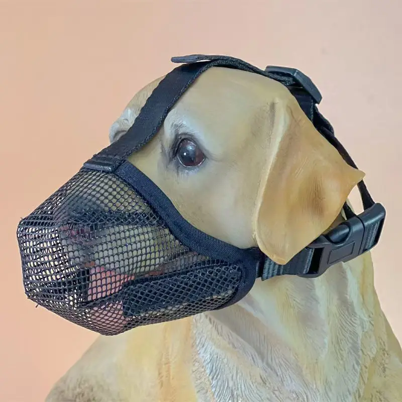 NEU 2026 Hundemaulkorb aus Mesh für große Hunde – Atmungsaktiver Anti-Ess- und Anti-Bell-Maulkorb für Golden Retriever – Bissfeste Haustiermaske – Detail 7