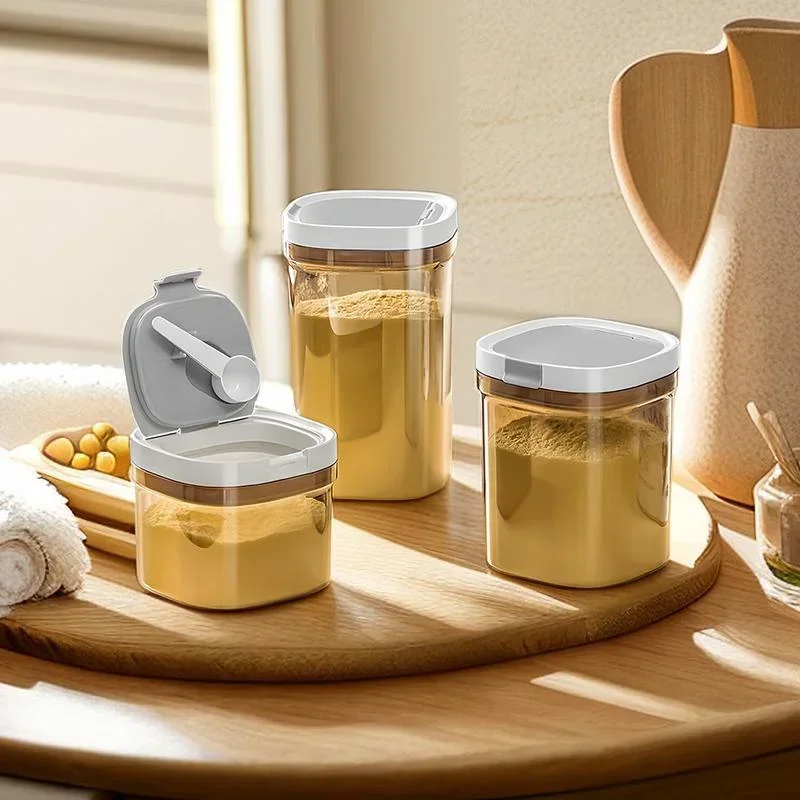 

Three-in-one infant formula milk powder storage container Magnetic key sealed fresh and multi-capacity